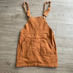 Haoduoyi orange corduroy suspender dress